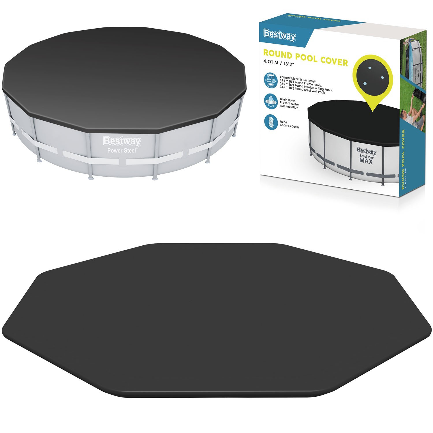 Bestway 58292 396 cm runkoinen uima-altaan suoja