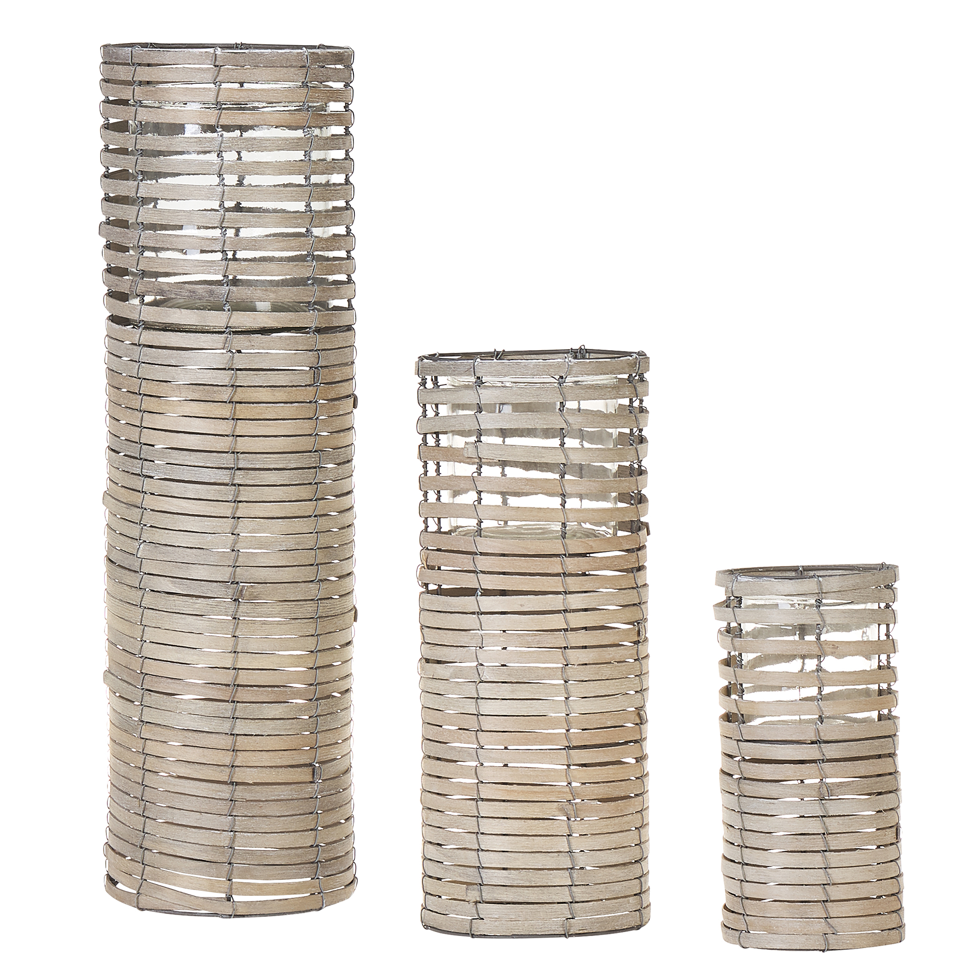 Kynttilänjalkasetti 3 kpl ROVARE 60/39/25 cm Poppeli Harmaa