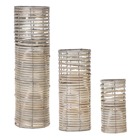 Kynttilänjalkasetti 3 kpl ROVARE 60/39/25 cm Poppeli Harmaa
