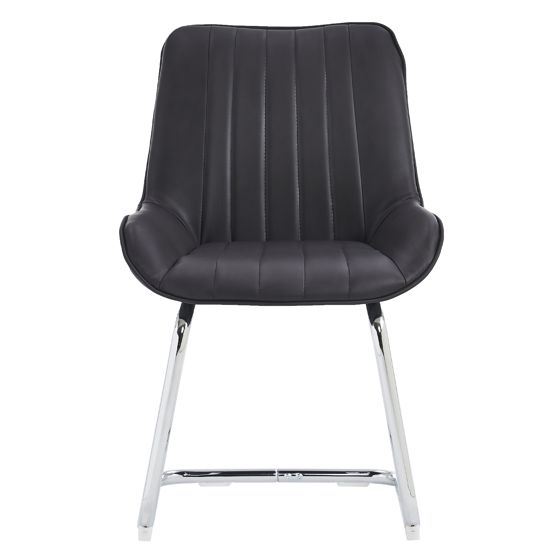 Ruokatuolit, Tekonahkainen Lehmännahka, 2 kpl, Matta Musta