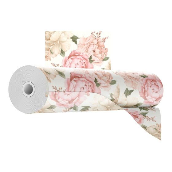 Vaaleanpunaiset kukat paperitapetti 10 m