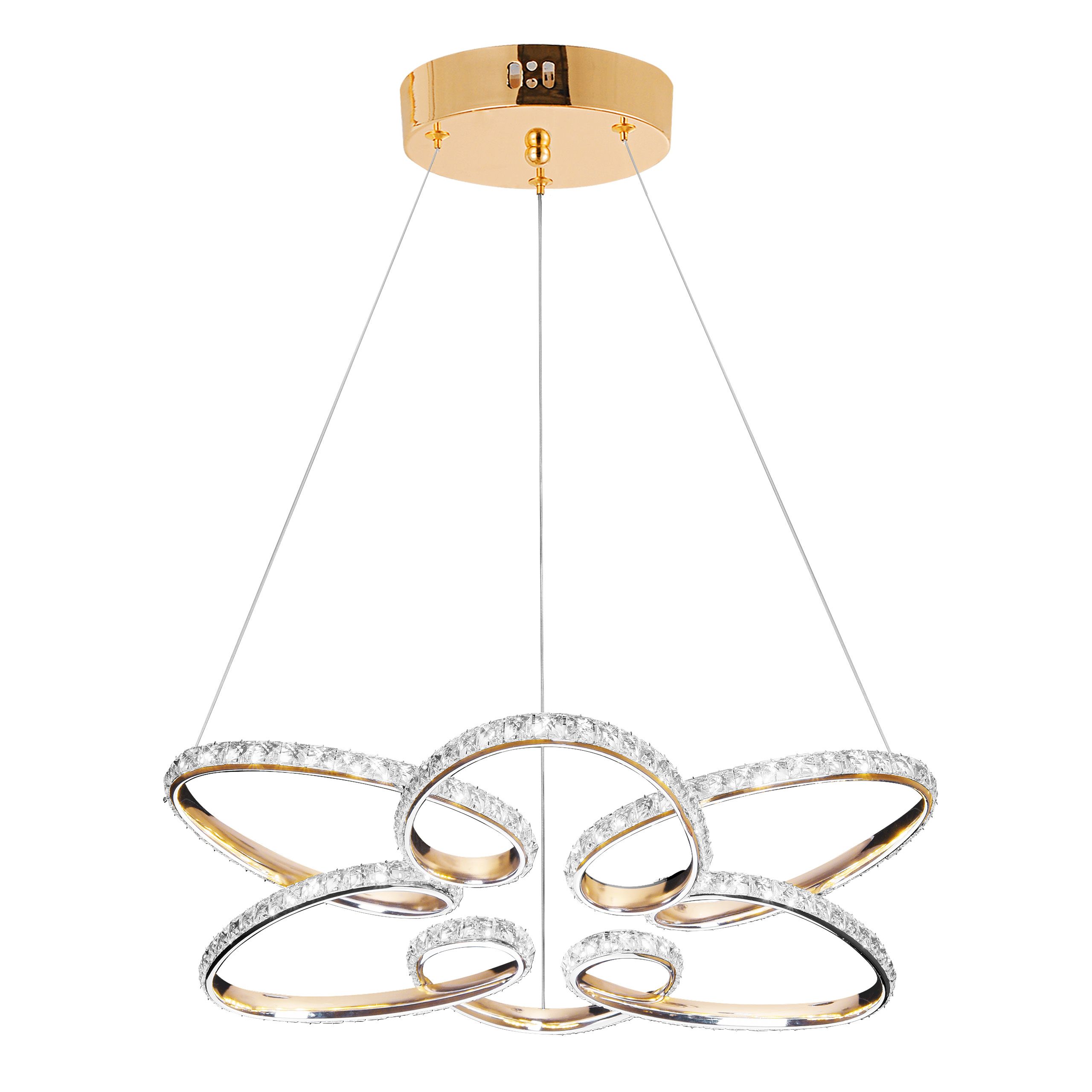 TOOLIGHT riippuva kattovalaisin LED G001-CP kulta, 54x54x32cm