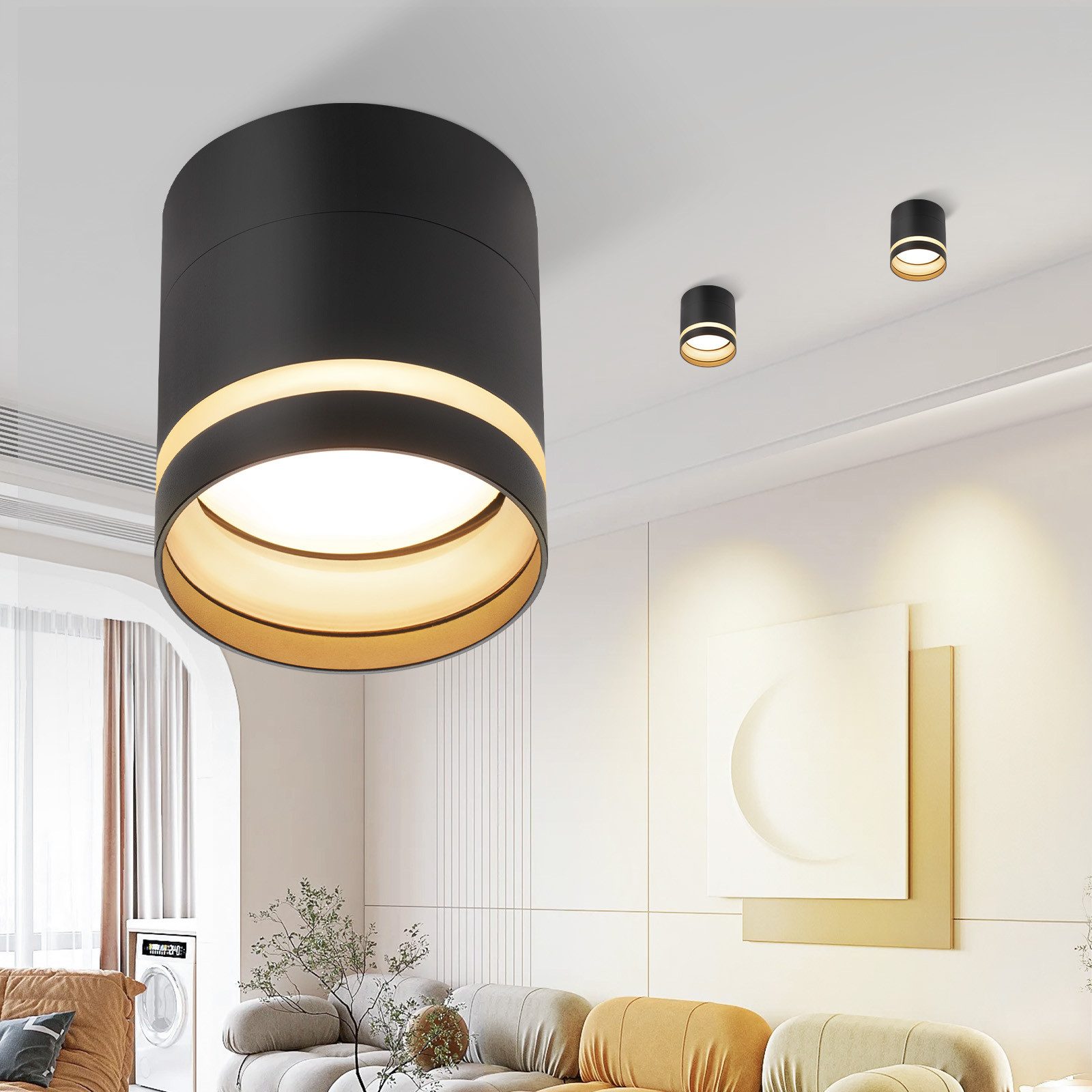 NETTLIFE LED - pinta - asennettava kohdevalaisin pyöreä kattokohdevalaisin musta 5 W pinta - asennettava kohdevalaisin pieni akryyli