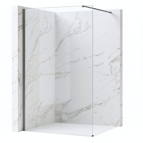 REA Suihkuseinä Flexi Transparent 140 Titaani, 140X195CM