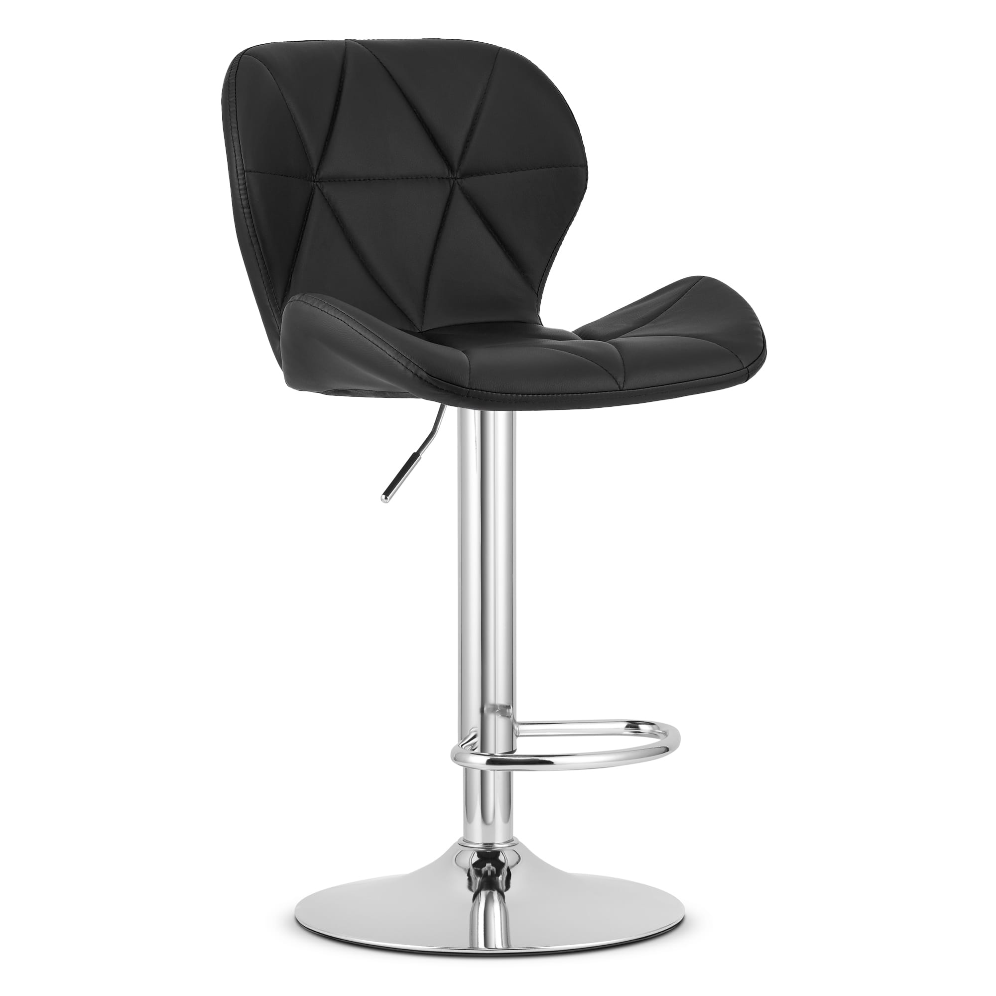 baarijakkara WEST baarijakkara, musta keinonahka, kromattu jalusta