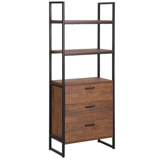 Kirjahylly TIFTON 158 cm Tummanruskea