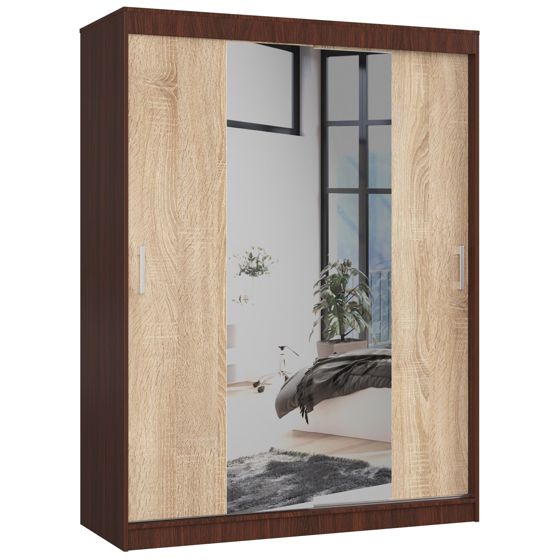 Akord Liukuovi Kaappi Wenge/Sonoma-tammi 150x60x200