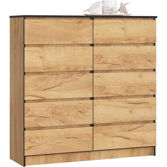 Akord Lipasto 10 Laatikkoa Craft-tammi 120x40x121