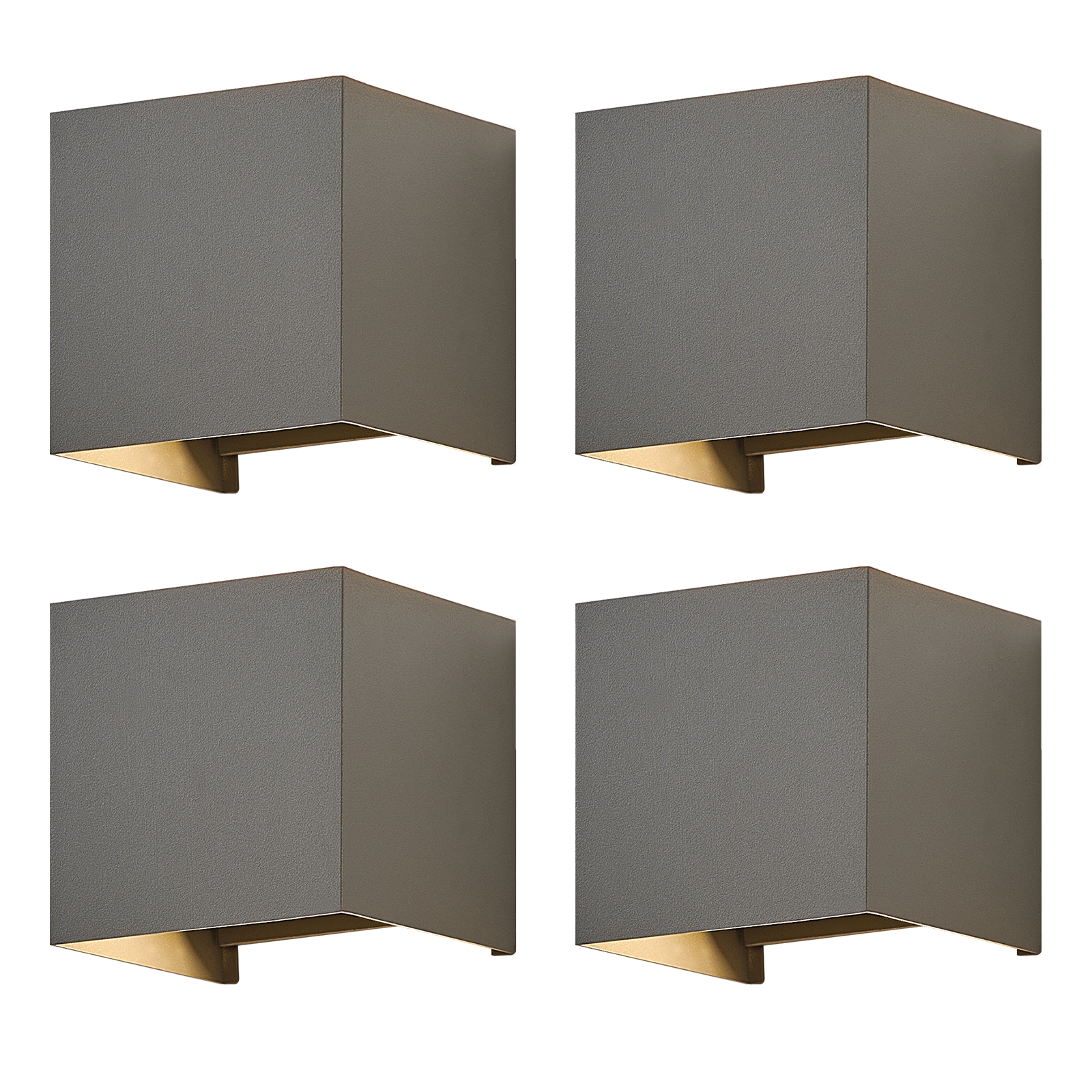 NETTLIFE 5W, LED - seinävalaisin, 4Kpl - ulko -/sisäseinävalaisin, harmaa, säädettäväKaksoissäde Vedenpitävä, IP65, 230V, 3000K