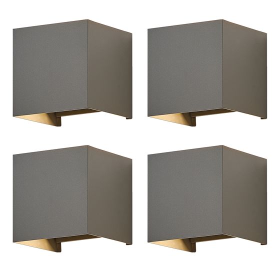 NETTLIFE 5W, LED - seinävalaisin, 4Kpl - ulko -/sisäseinävalaisin, harmaa, säädettäväKaksoissäde Vedenpitävä, IP65, 230V, 3000K