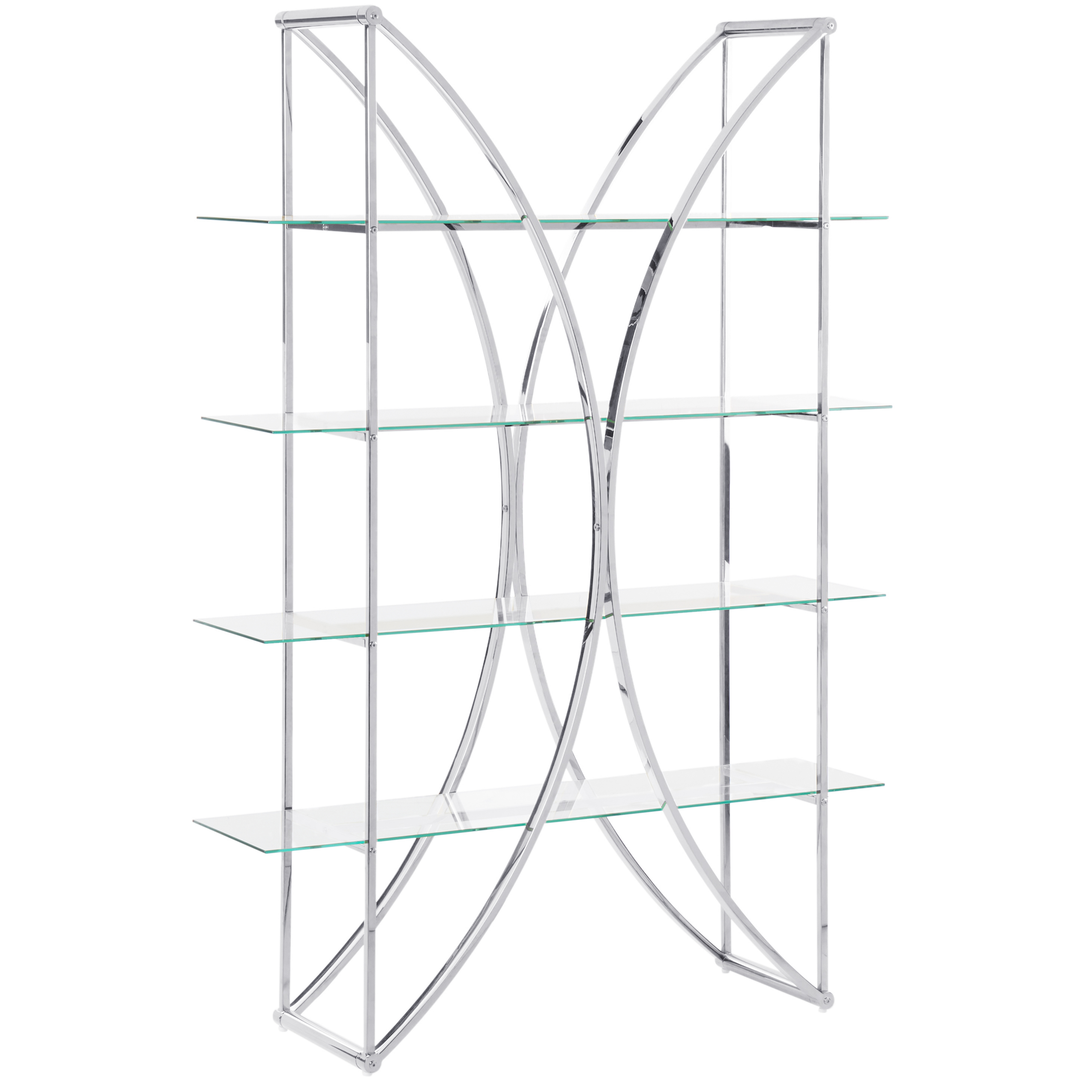 Hylly 4-tasoinen HOLLOW metalli 175 cm Hopea