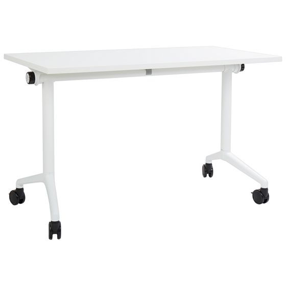 Työpöytä taitettava CAVI 120 cm 60 cm pyörillä Valkoinen