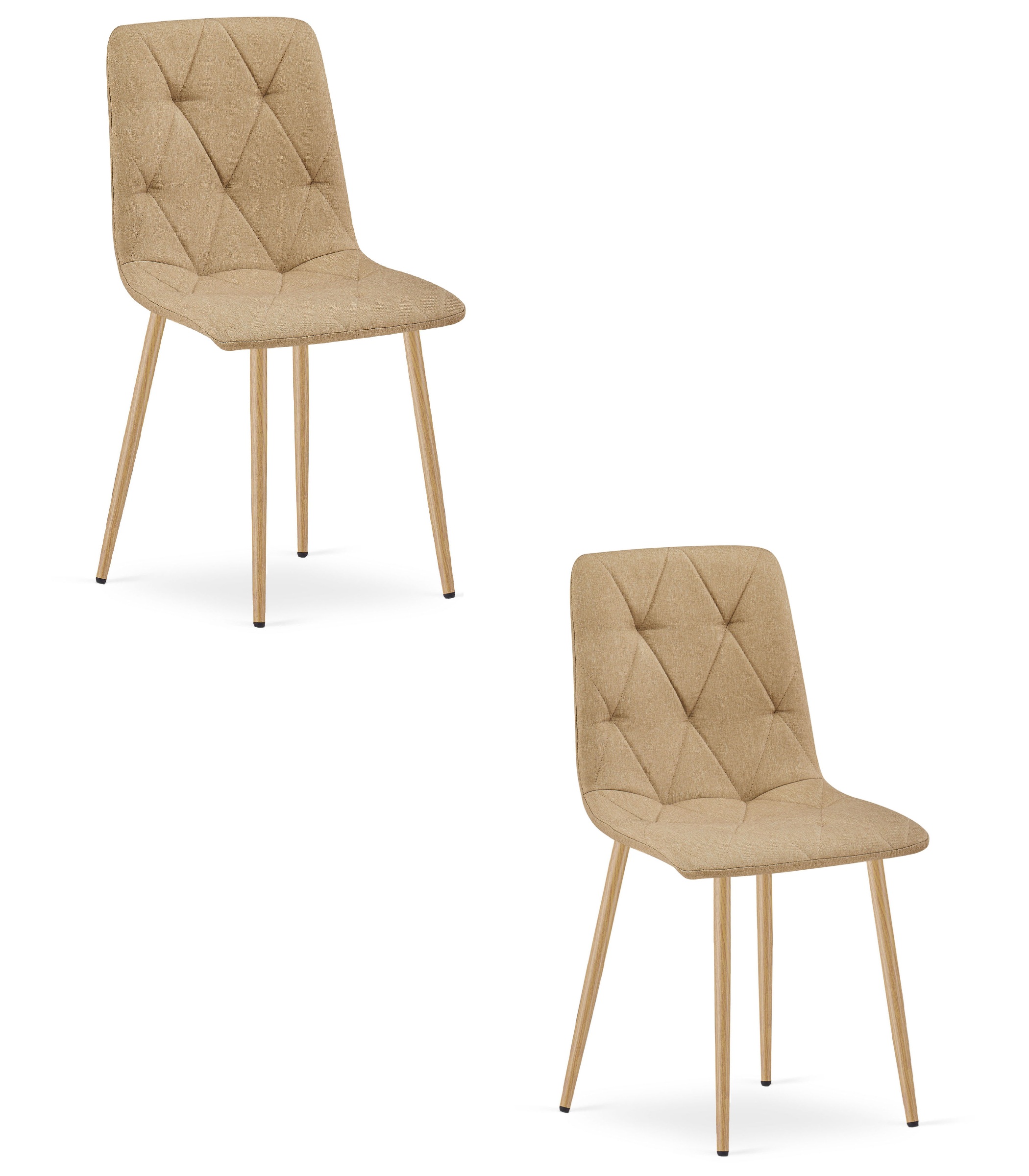 LIBRA verhoiltu tuoli, ruskea kangas, puunväriset jalat (2 kpl)