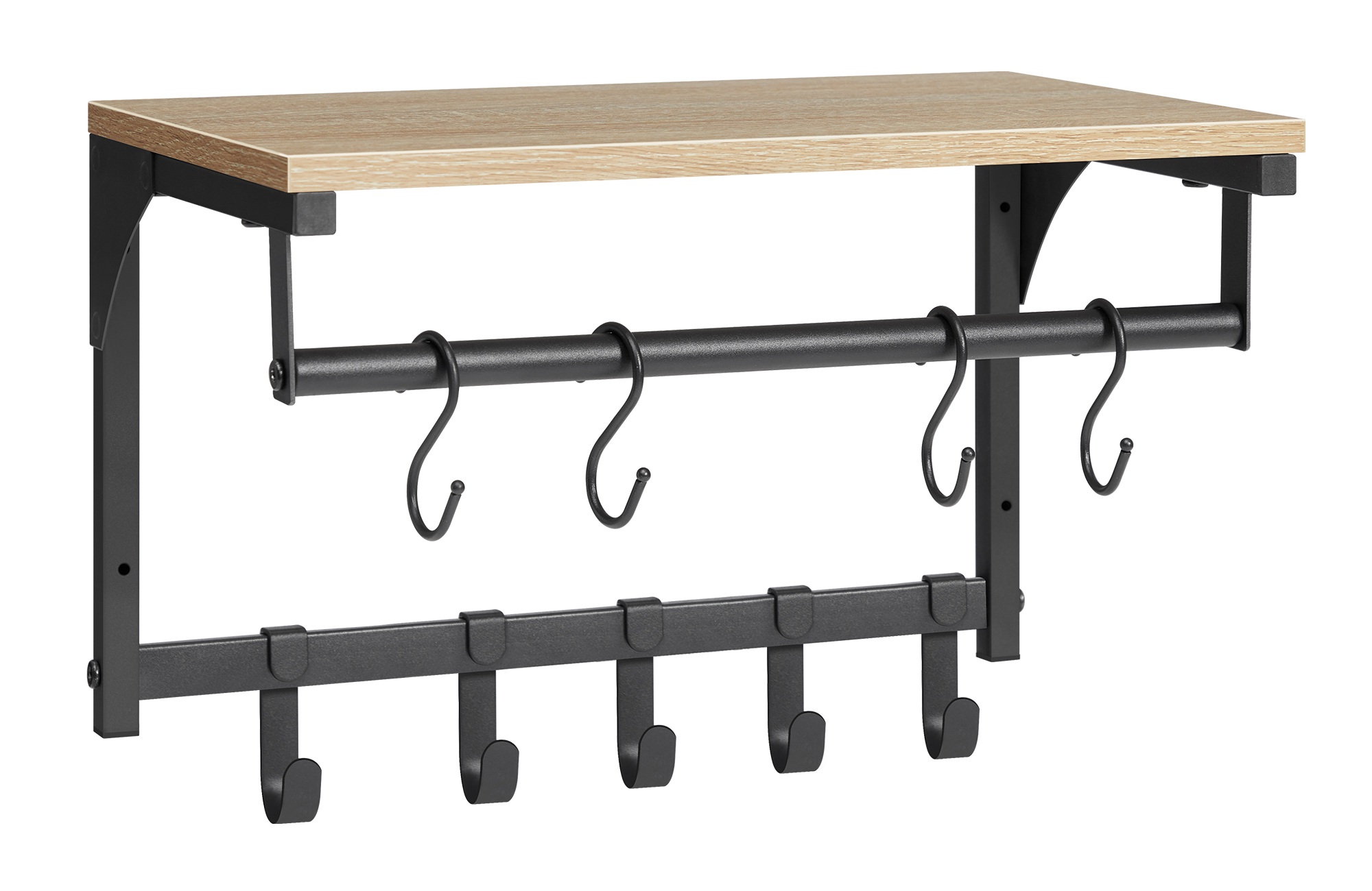 Seinähylly naulakoilla, sonoma-tammi, LCR103B11