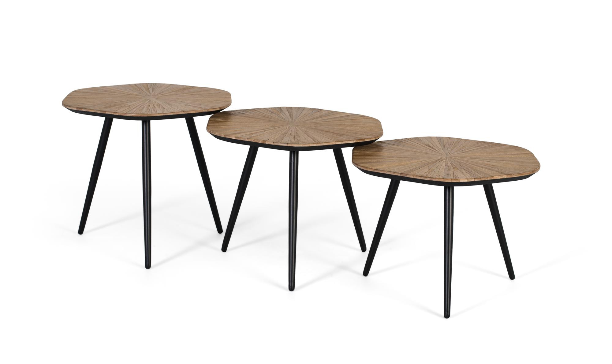 Tiikkipuu sivupöytäsetti