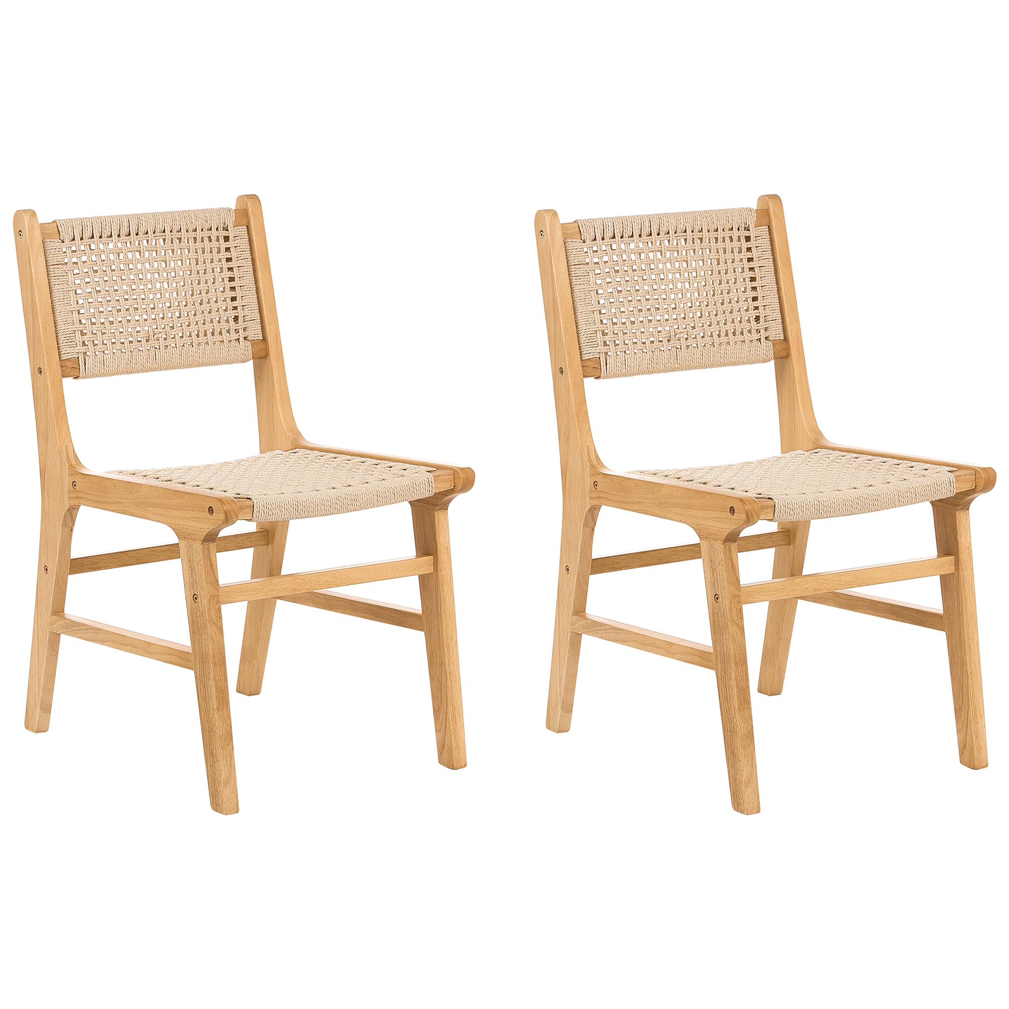 Ruokatuolisetti 2 kpl OZELLA puu Ruskea/beige