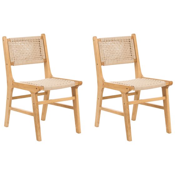 Ruokatuolisetti 2 kpl OZELLA puu Ruskea/beige