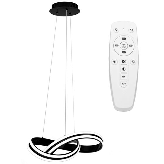 TOOLIGHT riippuvalaisin LED APP817-CP RING musta, 19X47X70CM