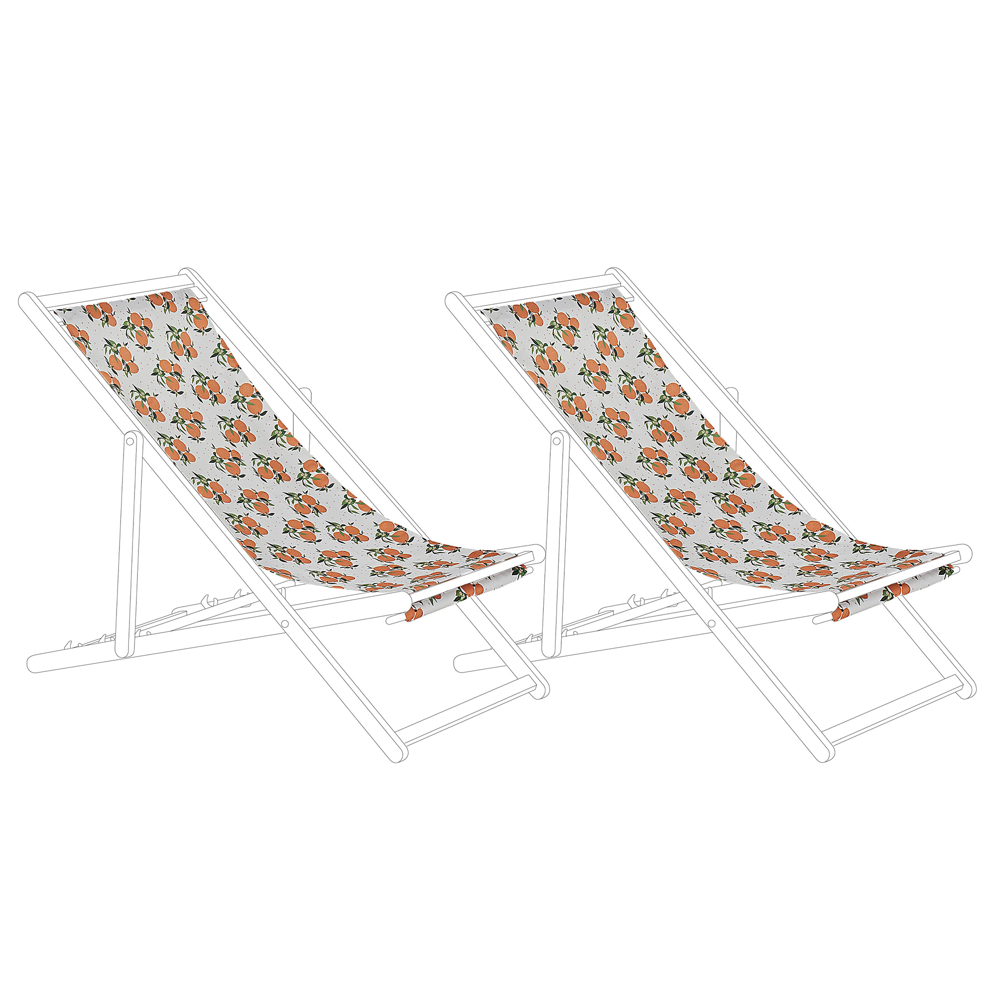 Aurinkotuolin vaihtokangassetti 2 kpl ANZIO/AVELLINO 113 x 44 cm Oranssi