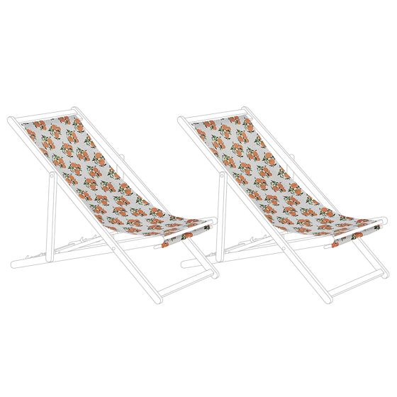 Aurinkotuolin vaihtokangassetti 2 kpl ANZIO/AVELLINO 113 x 44 cm Oranssi