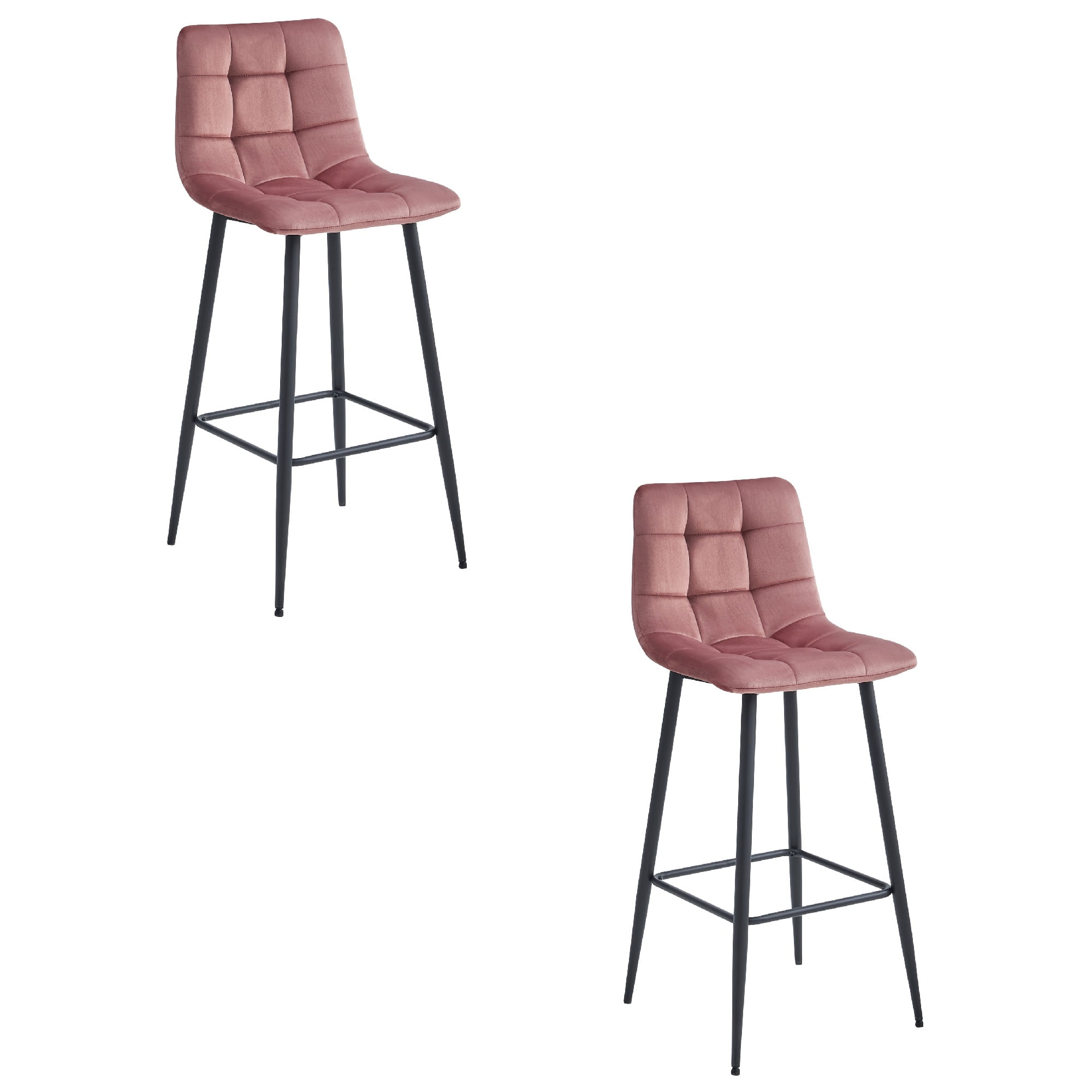 baarijakkara ARCETO, tummanpinkki sametti, mustat jalat (2 kpl)