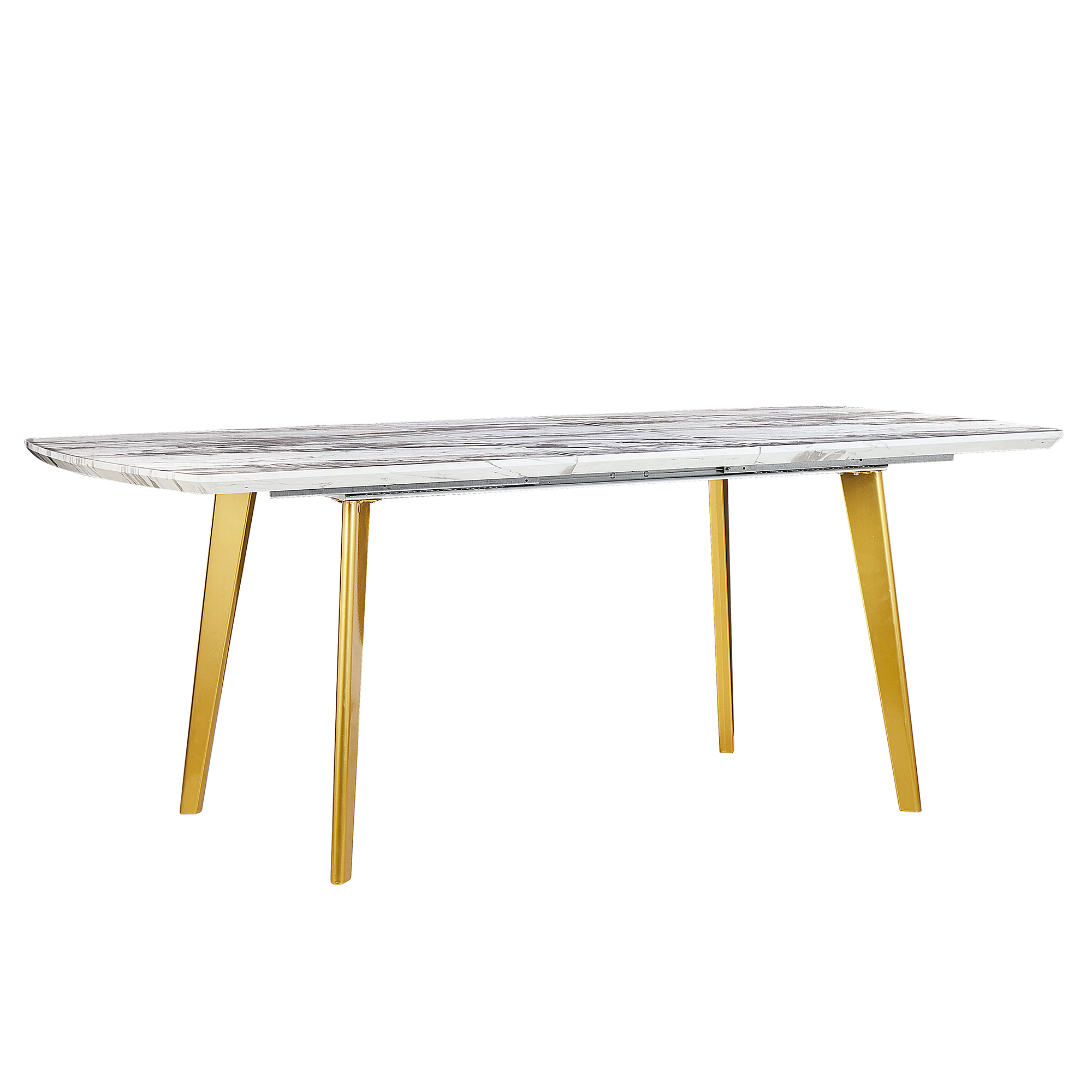 Jatkettava ruokapöytä MOSBY Marmorikuvio/kulta 160/200 cm 90 cm