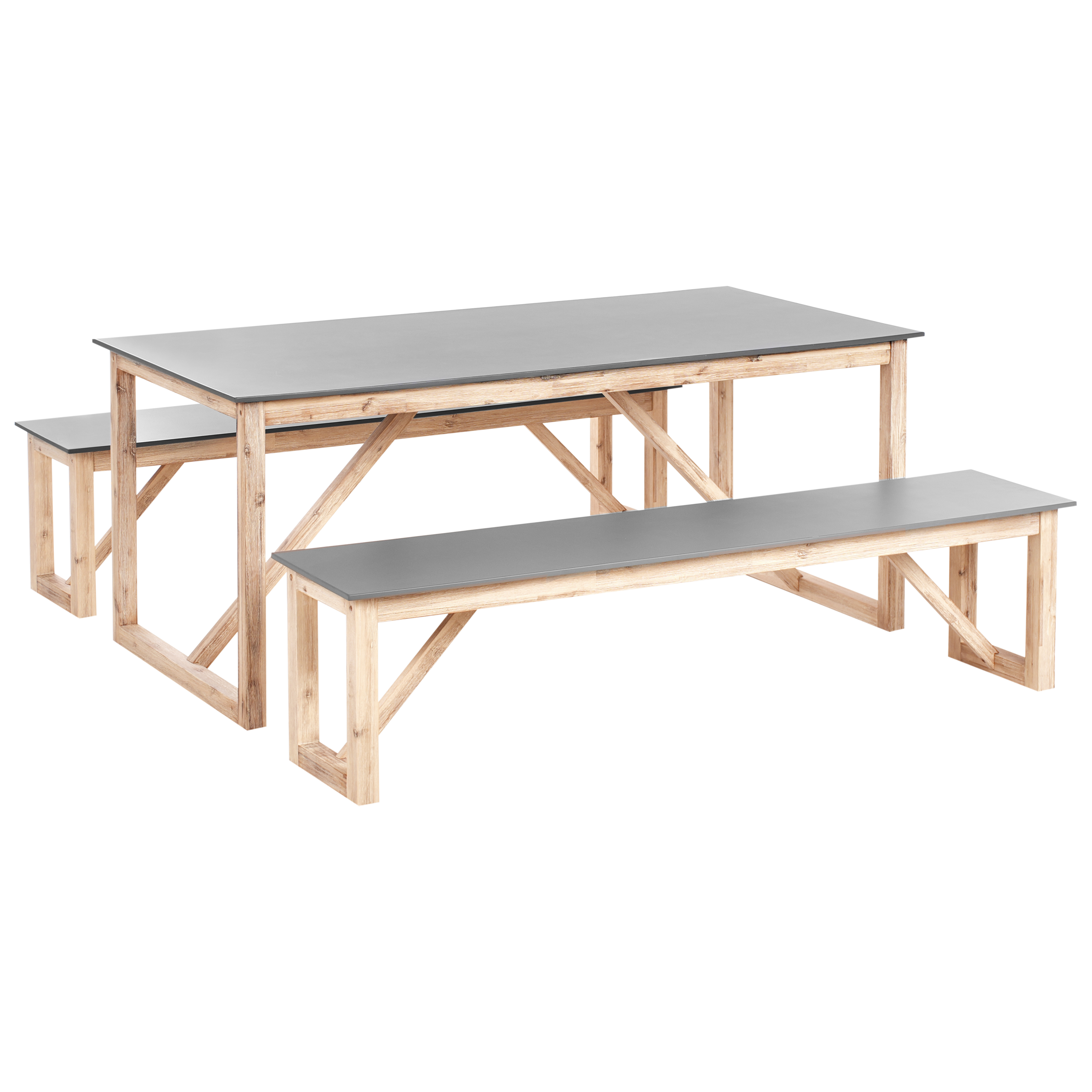 Ulkoruokailuryhmä penkeillä NOTTERI betoni Harmaa