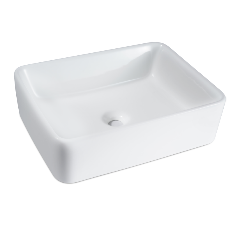 NETTLIFE-pöytäallas, keraaminen kylpyhuoneen allas - valkoinen neliönmuotoinen pöytäallas 40 * 30 cm