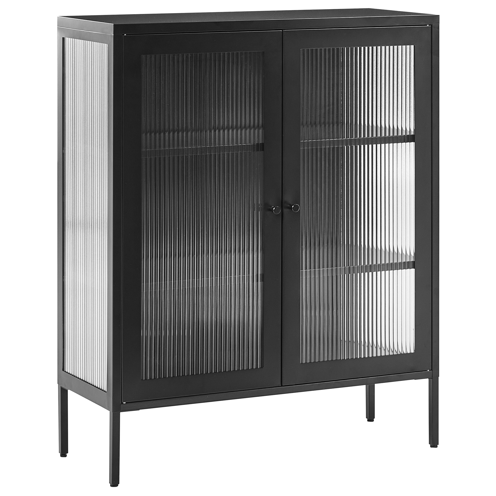 Vitriinisenkki LERRYN 90 cm Metalli Musta