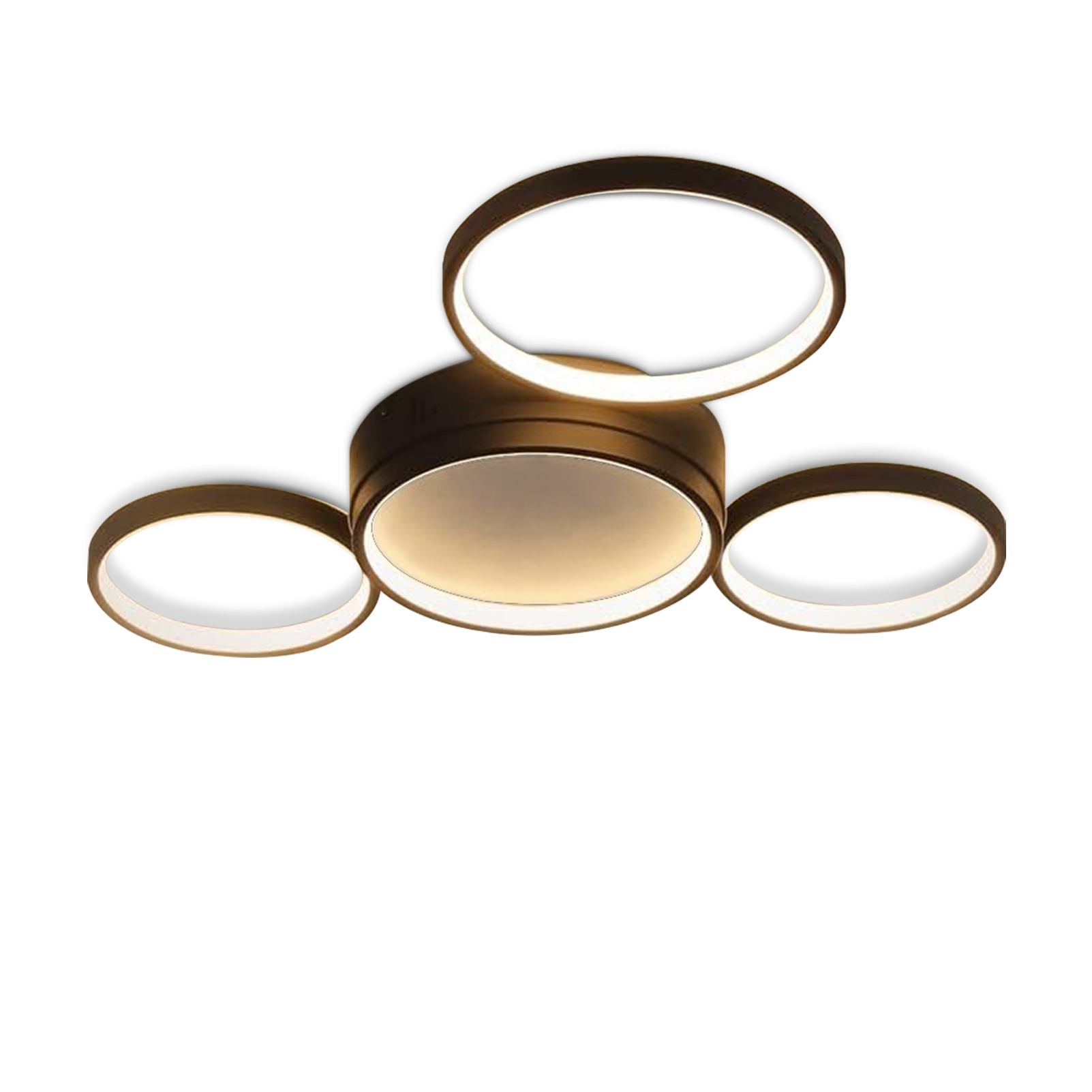 NETTLIFE LED-kattovalaisin olohuoneeseen, lämmin musta, 29 W, moderni, 4 renkaalla, design-lamppu keittiöön