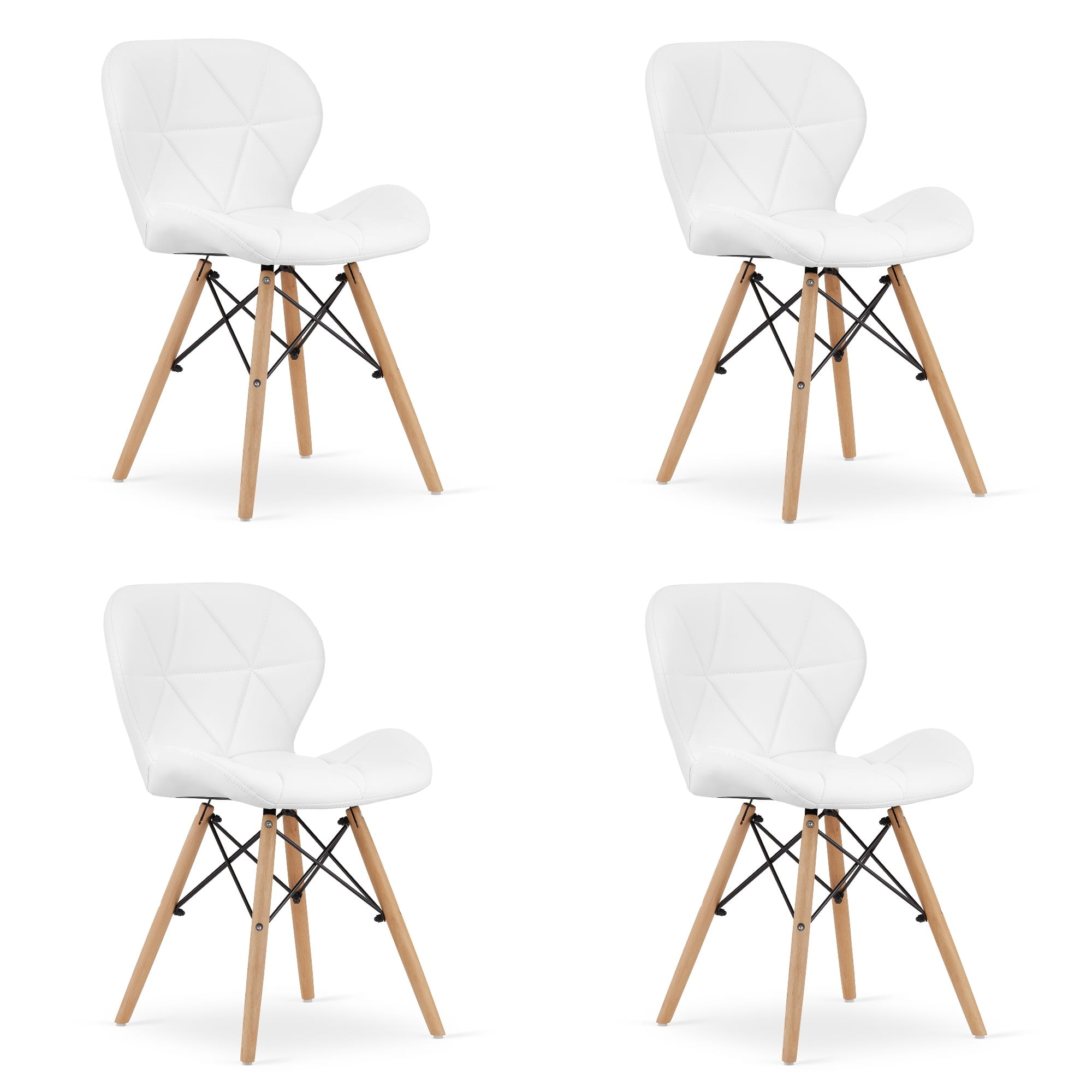 LAGO-ekonahkainen tuoli - valkoinen x 4