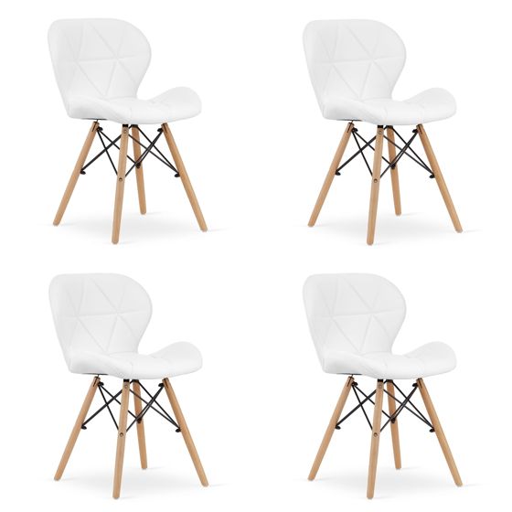 LAGO-ekonahkainen tuoli - valkoinen x 4