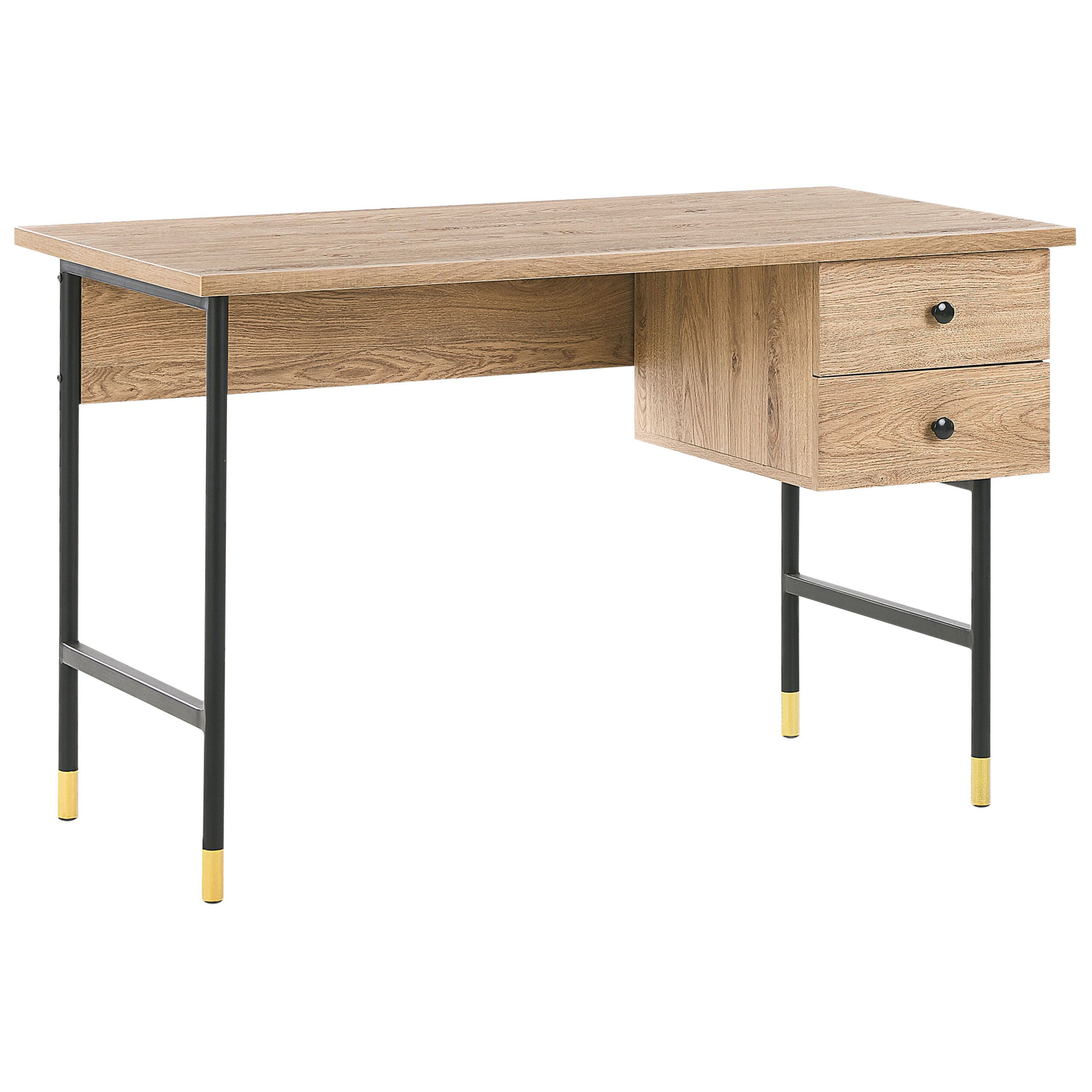 Työpöytä ABILEN 120 cm 60 cm laatikoilla Vaaleanruskea