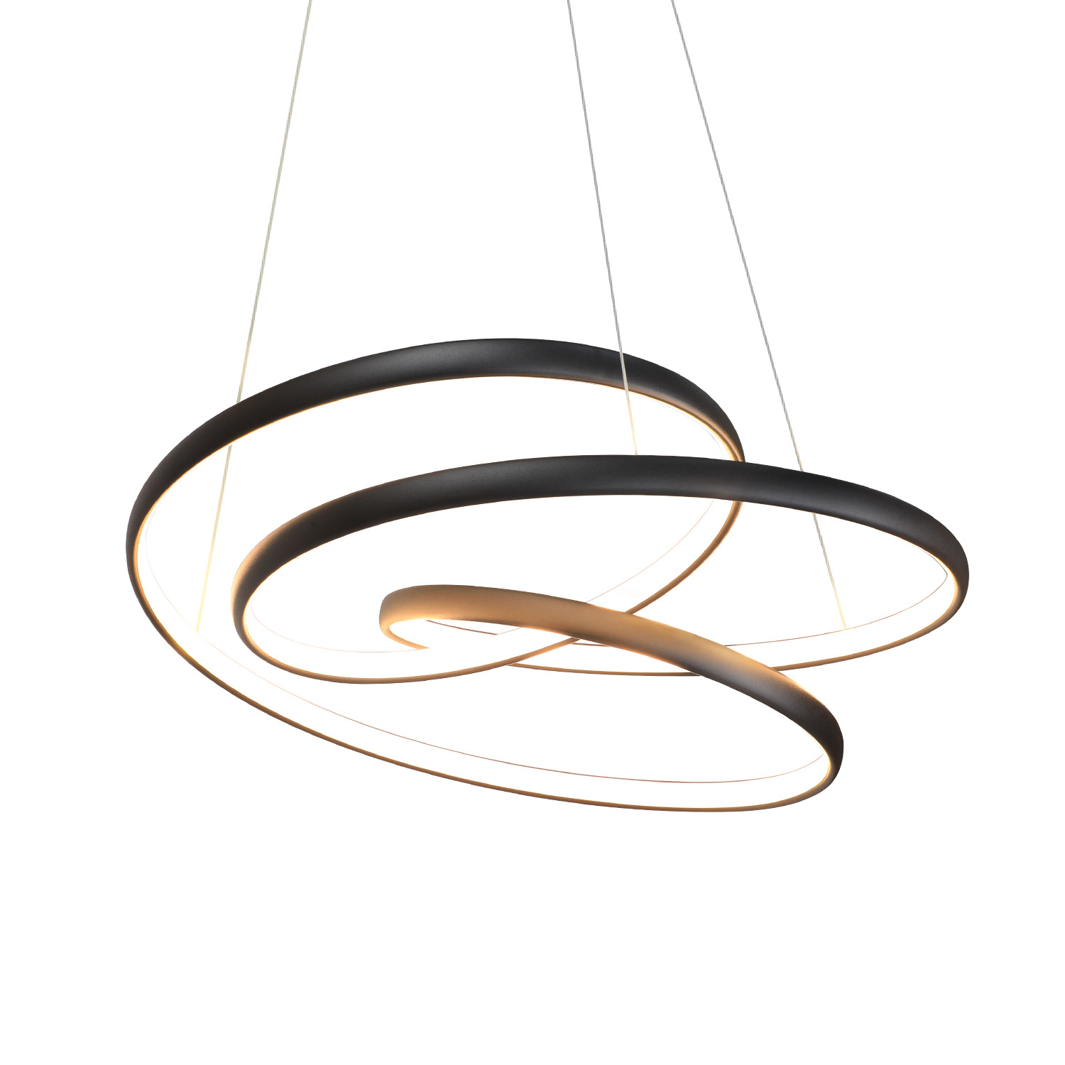 NETTLIFE LED - riippuvalaisin, musta rauta, halkaisija 24cm himmennettävä, 50 cm, moderni riippuvalaisin Kaukosäätimellä olohuoneen, lamppu 55W