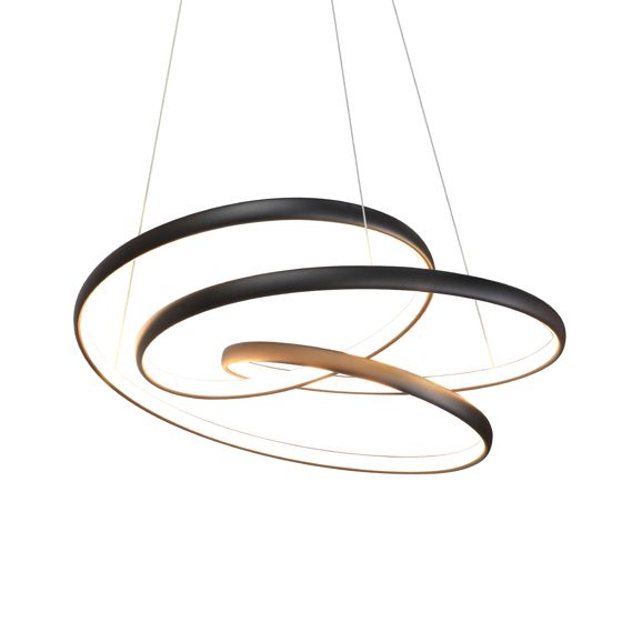 NETTLIFE LED - riippuvalaisin, musta rauta, halkaisija 24cm himmennettävä, 50 cm, moderni riippuvalaisin Kaukosäätimellä olohuoneen, lamppu 55W