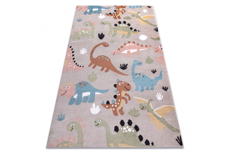 Matto FUN Dino lapsille, Dinosaurukset beige 200x290 cm