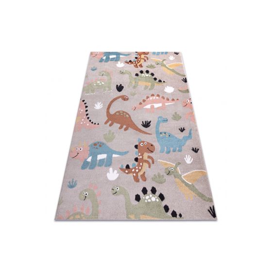 Matto FUN Dino lapsille, Dinosaurukset beige 200x290 cm