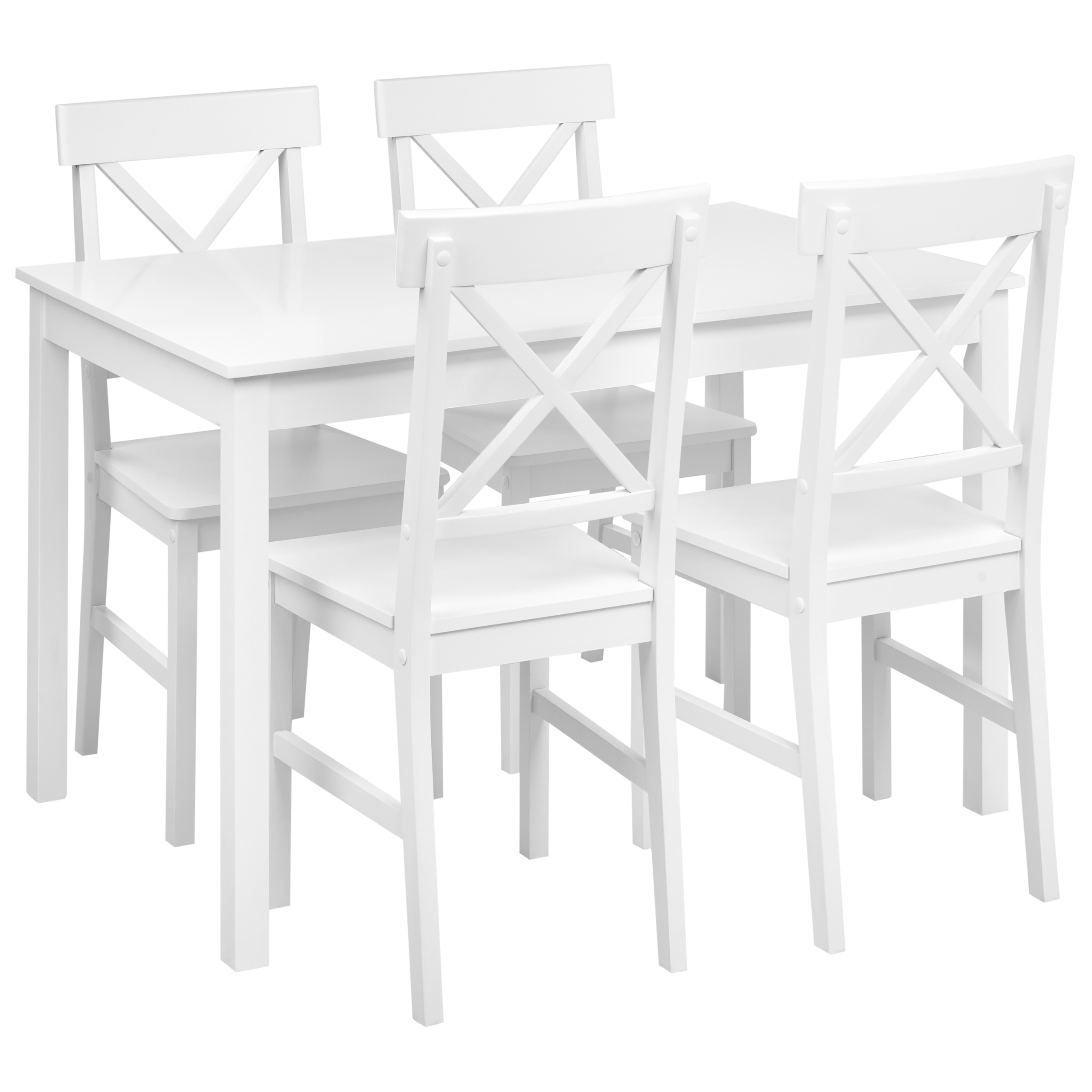 Ruokailuryhmä BARLEE poppeli Valkoinen 4-istuttava