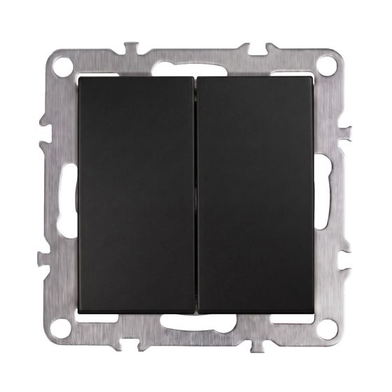 Toolight Kaksoiskytkin OSTE JNH007-W Musta 4x7, 4x7, 4cm