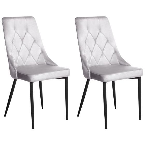 Ruokatuolisetti 2 kpl AVENIR sametti Vaaleanharmaa