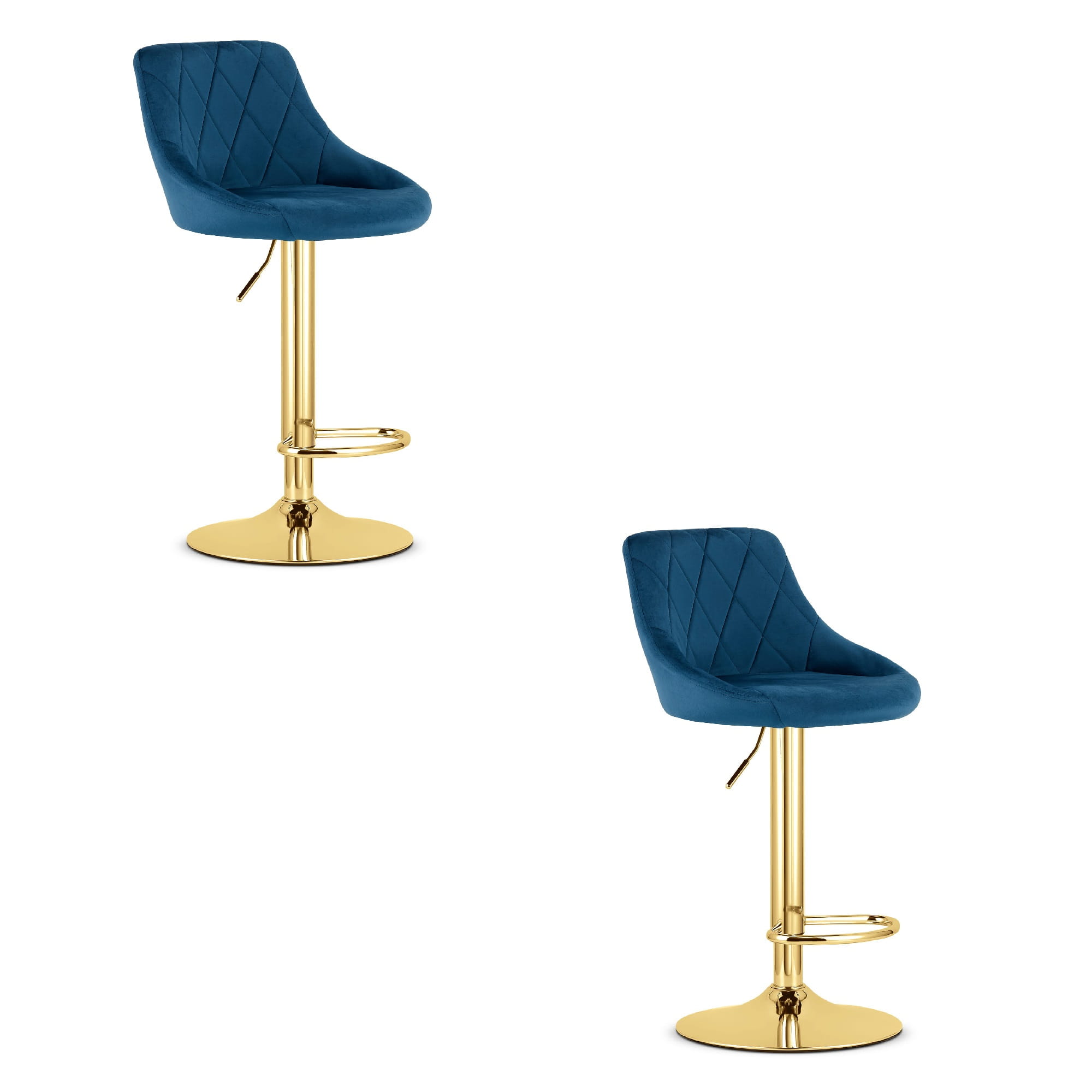 KAST jakkara - tummansininen sametti / kultaiset jalat x 2