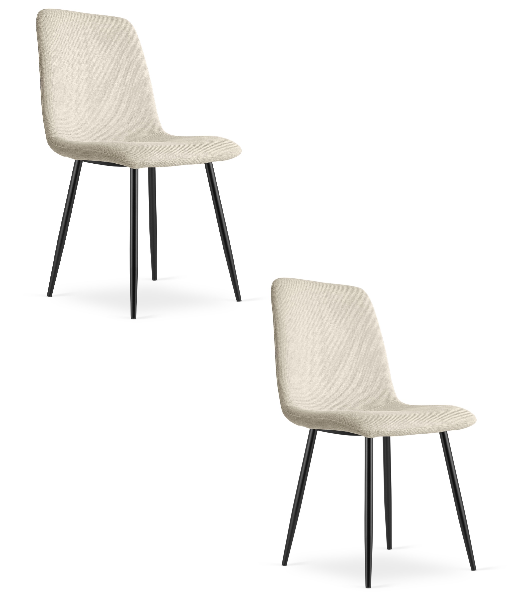 RIFT verhoiltu tuoli, beige, mustat jalat (2 kpl)