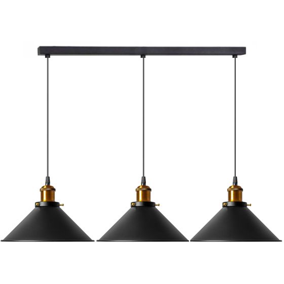 TOOLIGHT riippuva kattovalaisin APP017-3CP PORTO musta, 15, 5x60x15, 5cm