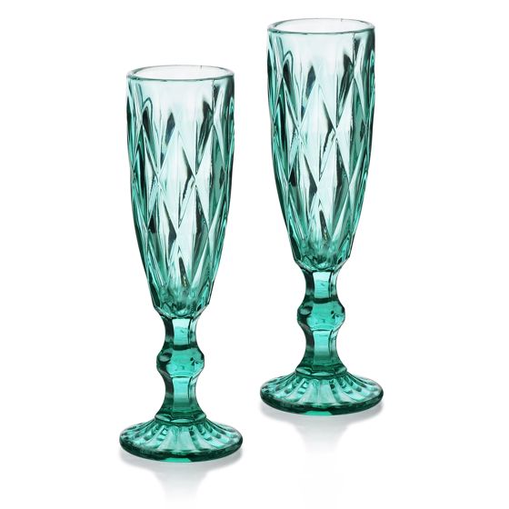 Samppanjalasi Lasi ELISE TURQUISE 180ml/20cm Turkoosi 6 kpl