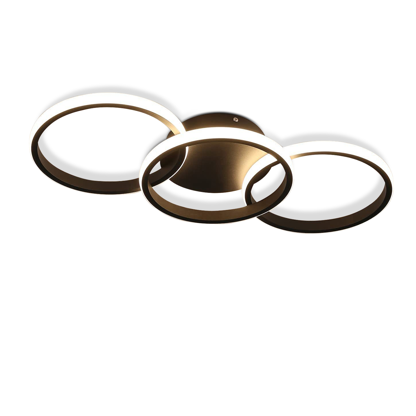 NETTLIFE moderni musta, LED - kattovalaisin, pyöreä lämpimän Valkoisella 36W:n Keittiönlampulla olohuoneeseen, ruokailuhuoneeseen, makuuhuoneeseen