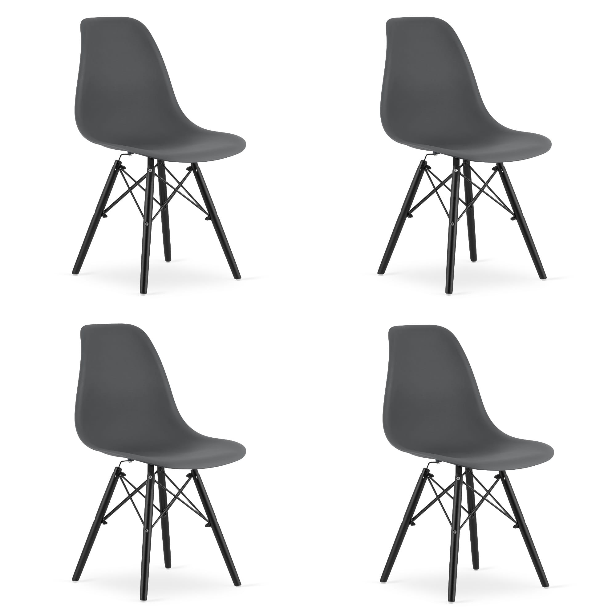 OSAKA-tuoli, ciemnoszare, mustat jalat (4 kpl)