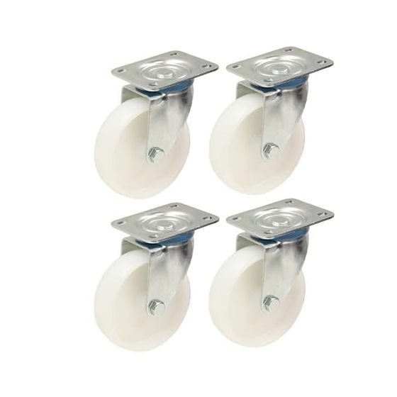 80mm 3" tuuman nailonpyörät - raskaat kääntyvät pyörät 120kg kukin - 4 kpl:n sarja