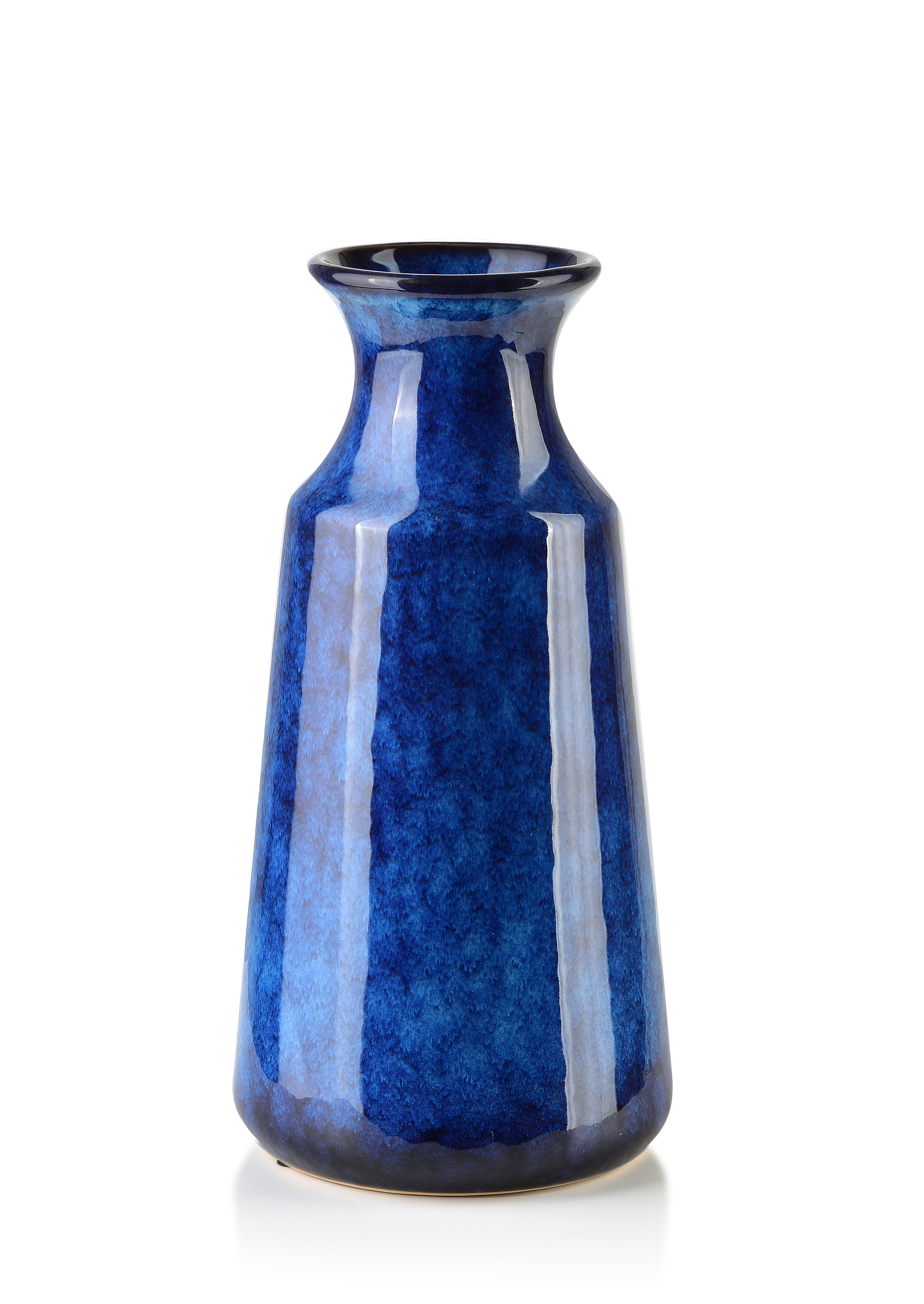 MONDEX Tumma keramiikkamaljakko, käsinmaalattu, 9,5 x 30,5 cm