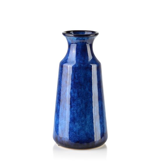 MONDEX Tumma keramiikkamaljakko, käsinmaalattu, 9,5 x 30,5 cm