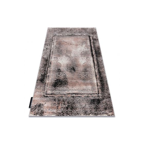 Matto DE LUXE moderni 634 Kehys vintage pesty - Rakenteellinen harmaa / vaaleanpunaineuusi 240x340 cm